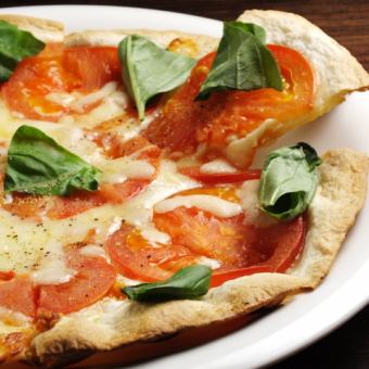 Margherita with tomato and basil
