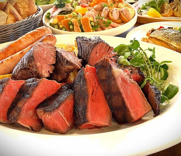 90分飲み放題付き◆贅沢な宴会コース●お肉料理は骨付きサーロインステーキ♪4名様から承ります