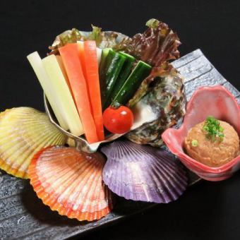 旬野菜のスティックサラダ～自家製スタミナ肉味噌添え～