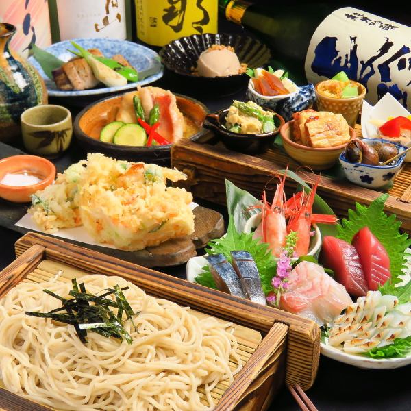 Bargain banquet course of soba restaurant << with all you can drink >>