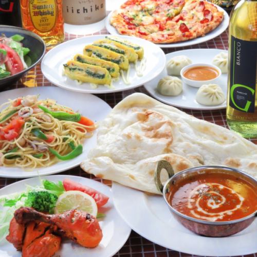 [正宗的印度/尼泊尔料理+熟悉的西餐满意套餐]我们最受欢迎的“ Kagendra A套餐” 3000日元