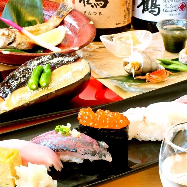 用佐渡直送的鲜鱼招待您 包含无限畅饮的宴会套餐5,500日元起♪