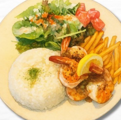 彩り豊かなハワイ料理を全席オーシャンビューの特別な空間で♪