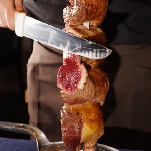 【共25種】日本第一的22種巴西烤肉自助餐+3種副菜 2小時 4,800日圓
