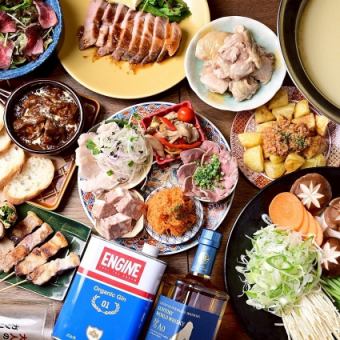 11/18~◇肉づくしの豪華プラン♪肉寿司×水炊き鍋×黒毛和牛ステーキ等<120分飲み放題>8000円