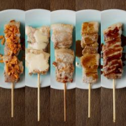 Pork rose skewers