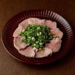 Green onion and salt tongue sashimi