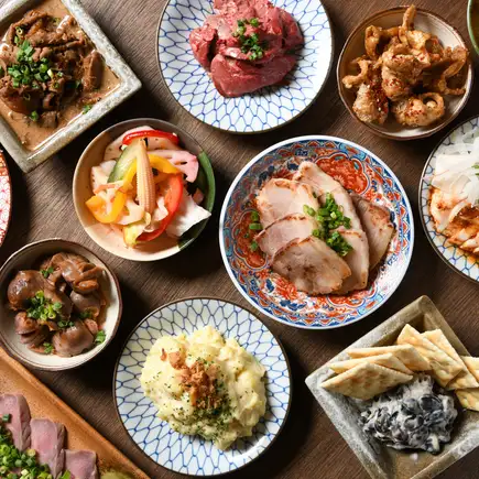 ◇牛杂火锅×南蛮鸡×博多串烧等◆胜川商店年末派对套餐 <含120分钟畅饮> 5500日元（含税）