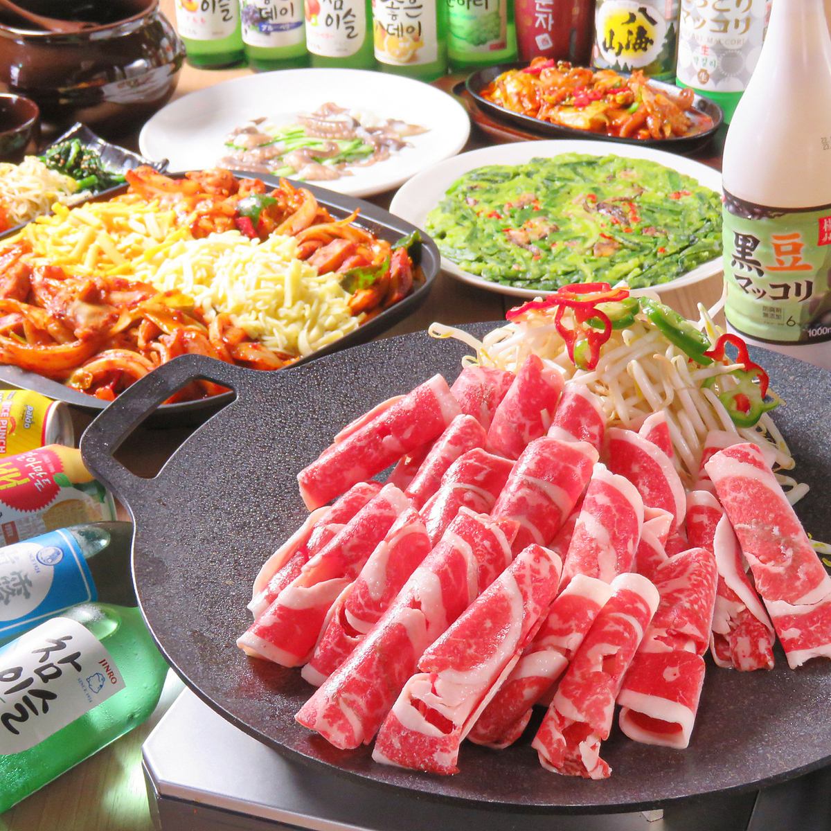 飲み放題ご用意あり！思う存分韓国料理とともにお楽しみください