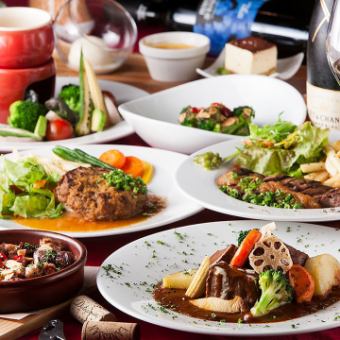 小町のカジュアルコース　全6品のお料理と90分飲み放題付き！