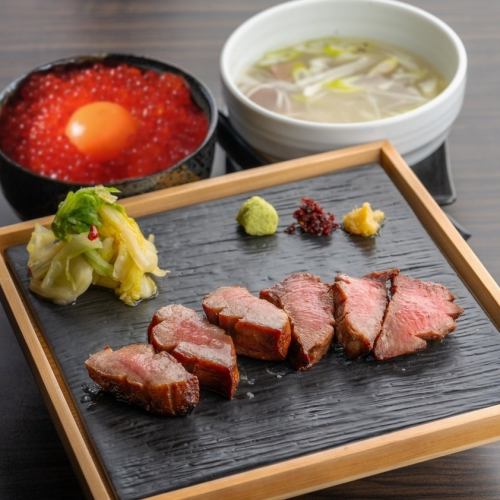 いくらご飯&牛タン定食