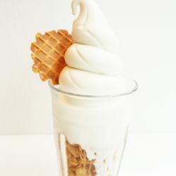 Rich soft serve ice cream parfait