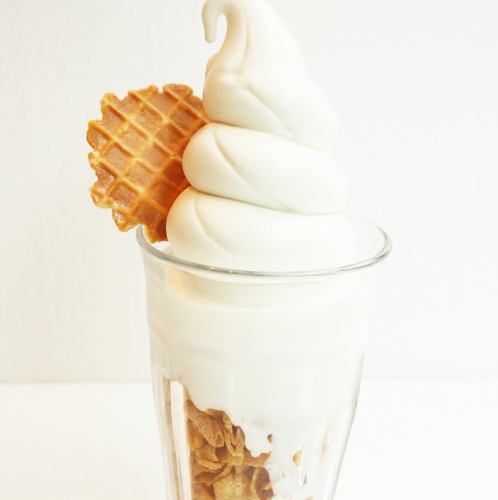 Rich soft serve ice cream parfait