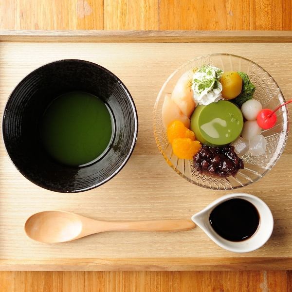 抹茶プリンも楽しめる「抹茶セット♪」 1650円(税込)