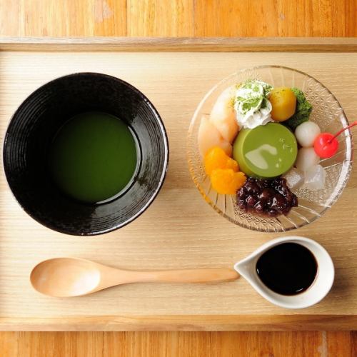 抹茶プリンも楽しめる「抹茶セット♪」 1650円(税込)