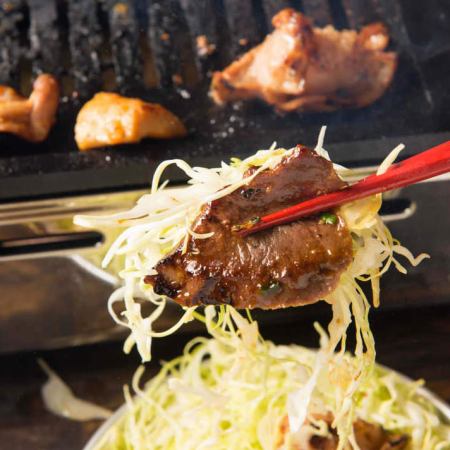 全12品2h飲放題付[肉通”堪能”コース]焼肉専用無限キャベツ＆ライス食べ放題  