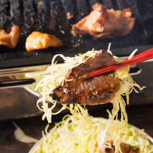 全12品2h飲放題付[肉通”堪能”コース]焼肉専用無限キャベツ＆ライス食べ放題  