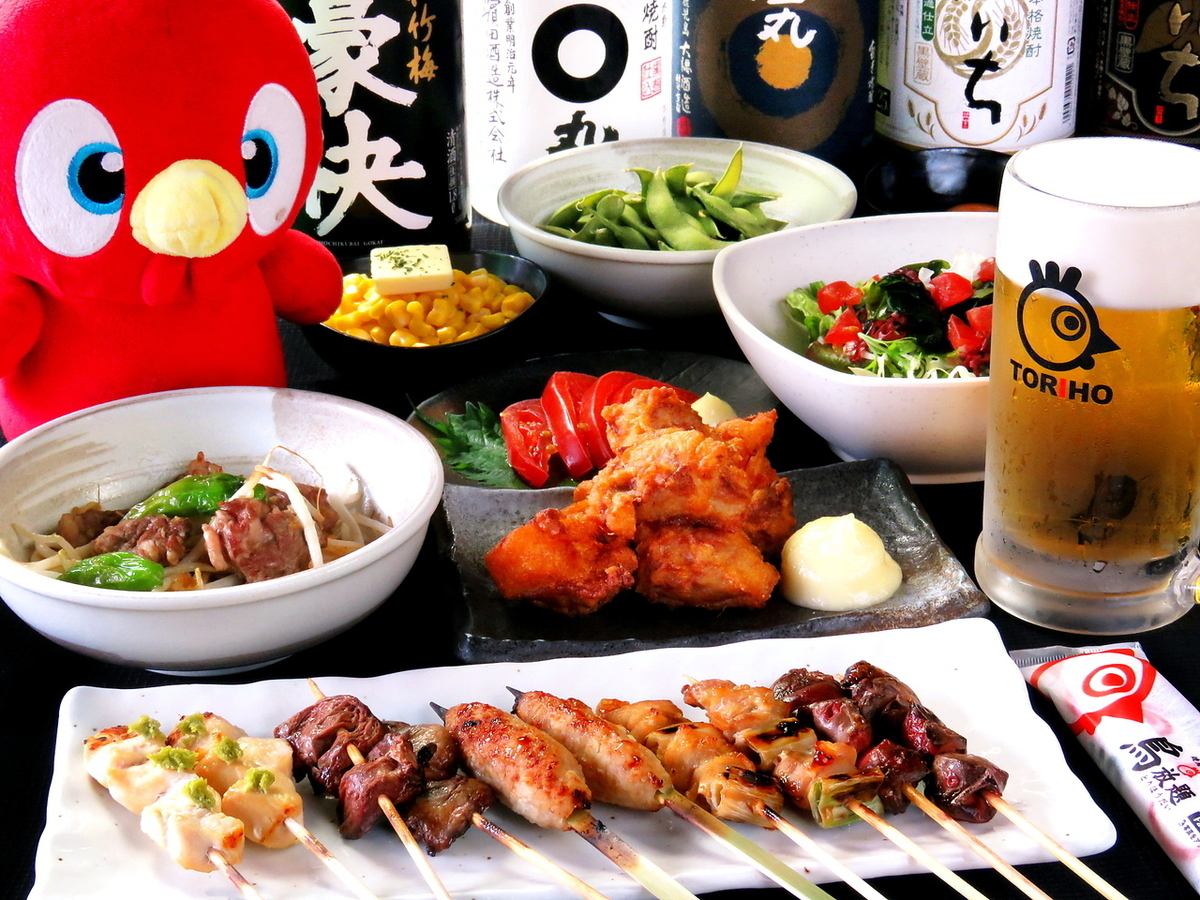 All-you-can-eat yakitori + all-you-can-drink can be combined according to your budget ♪