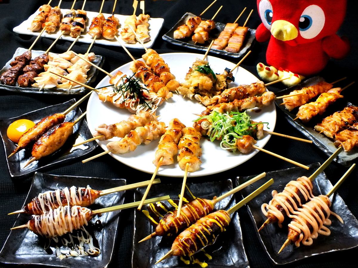 All-you-can-eat yakitori + all-you-can-drink can be combined according to your budget ♪