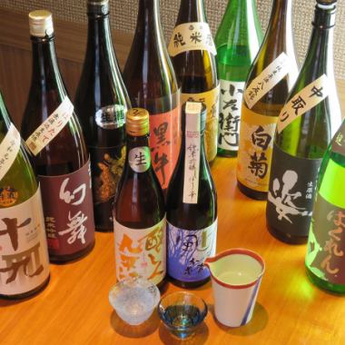 We have a large selection of sake and shochu that match your dishes!