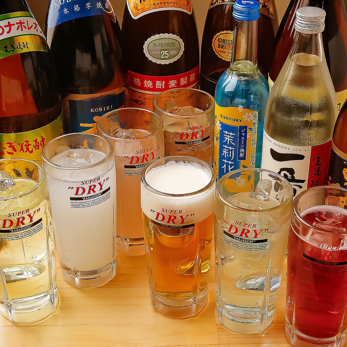 【単品飲み放題あり♪】1848円(税込)で思う存分お酒を楽しめます