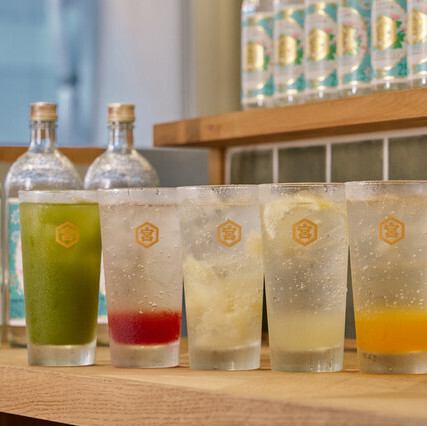 Cheers with colorful chuhai♪