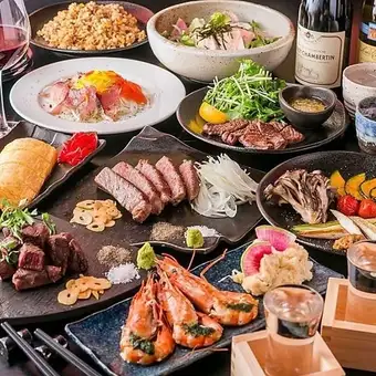 『海宴会コース』海の恵みと海鮮の鉄板焼き!3時間飲み放題付き【9品5000円→4000円】