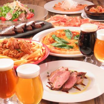 【少人数でも!ビール好きに】クラフト生も飲み放題コース全7品180分飲み放題(金土120分)２名から