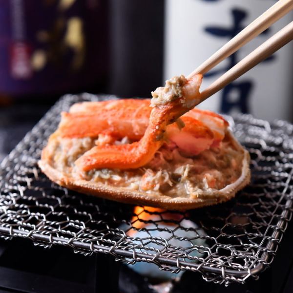 ズワイガニの甲羅焼き