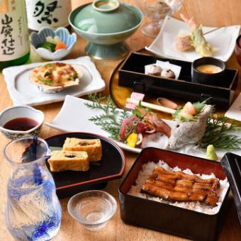 鰻料理とクエ、金目鯛の贅沢宴会【清流～極～コース】10,000円【2.5H飲放】うな重/クエ刺/蒲焼き