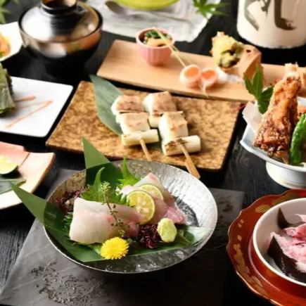 魚の王様クエを贅沢に味わう【 クエ贅沢コース】10,000円【2.5H飲放】お造り/串焼/唐揚げ/酒蒸し