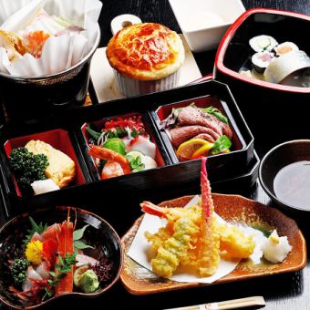 ★カジュアルな接待や会食に。お寿司や鍋を楽しむ【会席コース〈楽〉】
