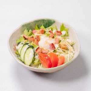 Warm ball Caesar salad