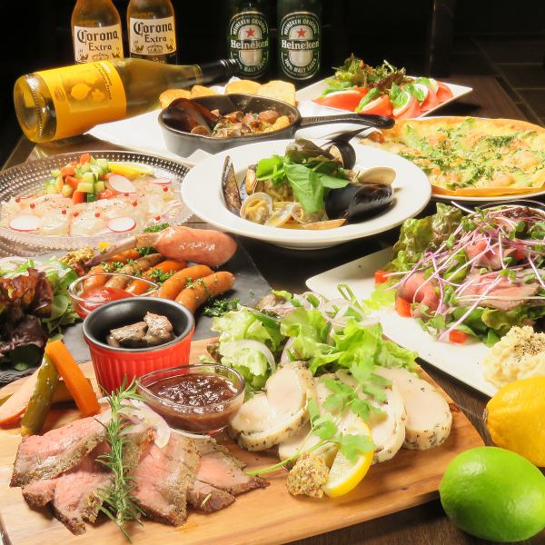 宴会にぴったりなコースを各種ご用意◎10名～貸切OK♪自慢のパスタ・ピザ含む料理8品2時間飲み放題付など…