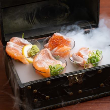 1日1組限定●SNS映えサーモン玉手箱・makimaki揚げ含む全7品120分飲み放題付4480円⇒3480円