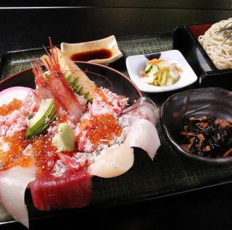 Zentei's Luxury Seafood Bowl and Mini Soba Set