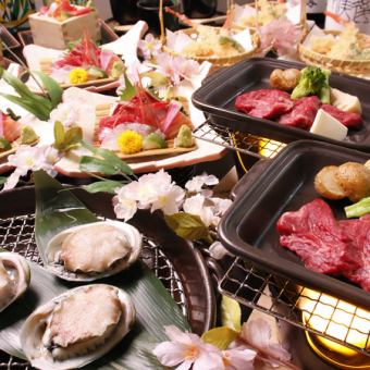 ♪Special offer for women♪ ◆Individual plates◆2 hours all-you-can-drink included《8 dishes including live abalone, specially selected beef, snow crab, etc.》7100 yen