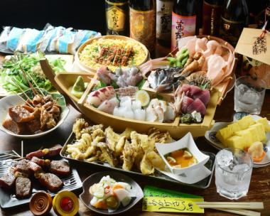 【150分生ビール付飲み放題】究極の刺し盛りと名古屋コーチンのイチオシコース(全12品)6000円