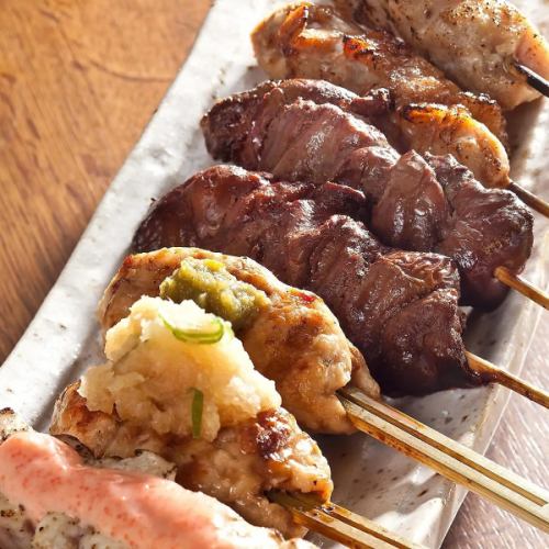 朝挽き鶏の5種盛り