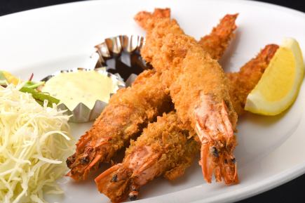 Includes salad, dessert, soup, and coffee buffet [Fried large shrimp with head]
