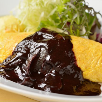 サラダ ・ デザート等ビュッフェ付【オムライス&ビーフシチュー(ブラックオムハヤシ)】