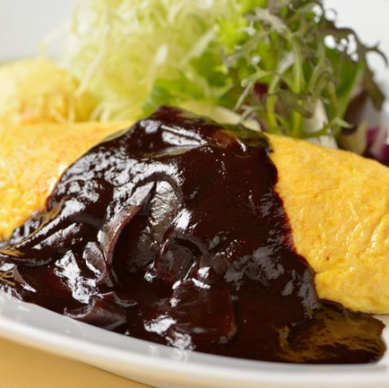 サラダ ・ デザート等ビュッフェ付【オムライス&ビーフシチュー(ブラックオムハヤシ)】