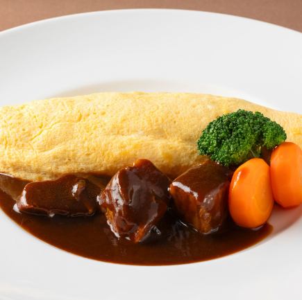 GWプレミアムランチフェア-ビーフシチュー　オムライス（北海道産３種バターライス）