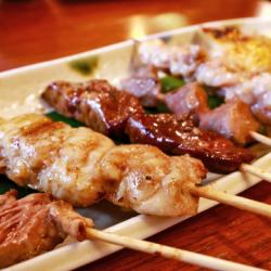 名古屋コーチンの串焼盛り合わせ五種