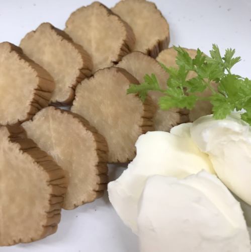 Iburigakko with cream cheese