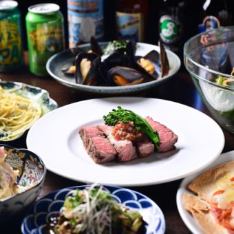 ＜夏の宴会＞◇90分飲み放題付◇ピザやお魚料理、お肉料理まで！【スタンダードコース】全8品
