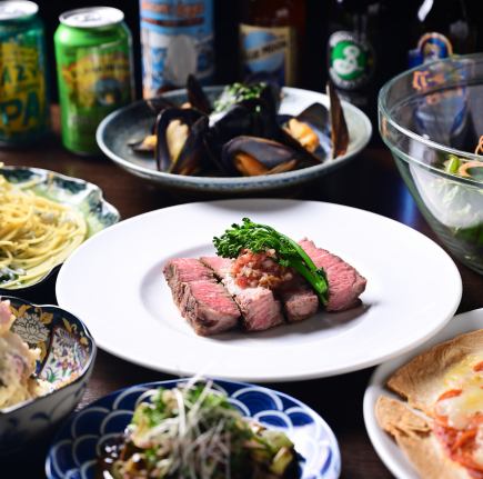 <夏の宴会>◇90分飲み放題付◇ピザやお魚料理、お肉料理まで!【スタンダードコース】全8品