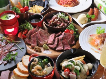 120 minutes all-you-can-drink ALL☆Starbal course [Steak x Roast Beef x Raclette Cheese] Total 9 items 6500 yen