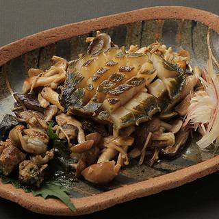 Grilled abalone with butter