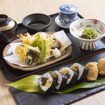 [Lunch] Enjoy tempura and sushi at this great value lunch set! Yasusan Tempura Set! 2,200 yen (tax included)
